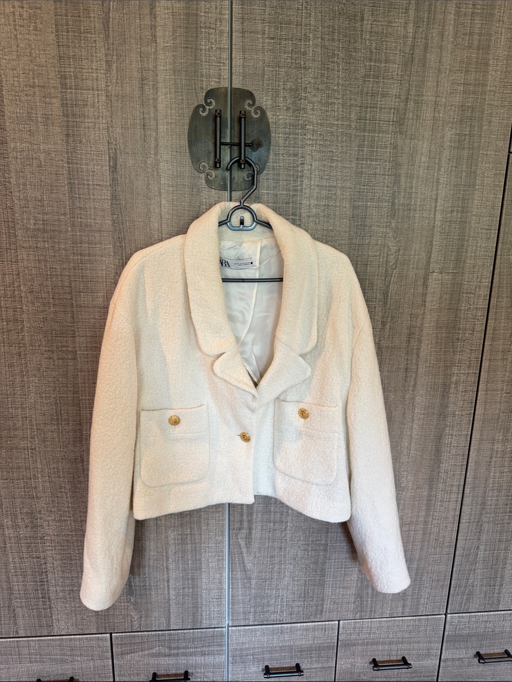 Zara Cropped Jacket with Gold Buttons